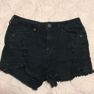 Women’s Ripped Black Aeropostale Jean Shorts